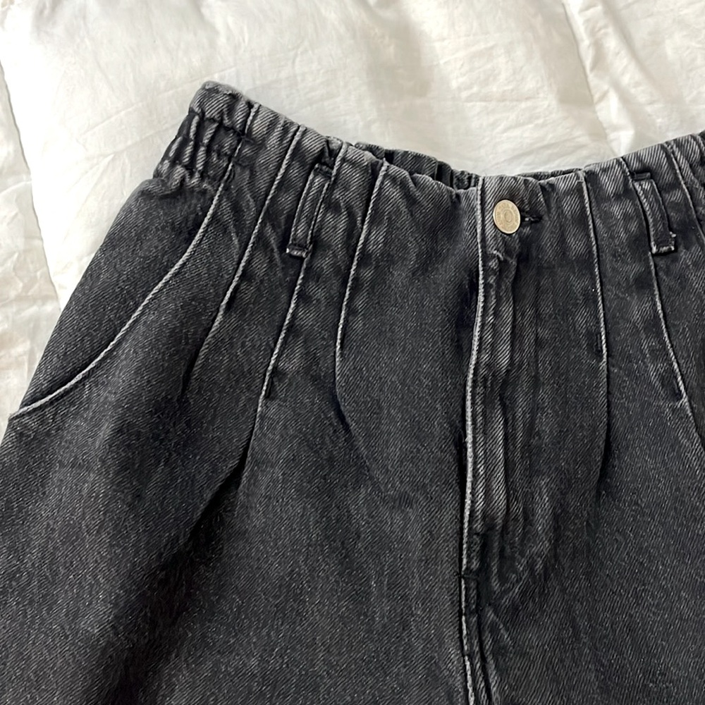 Zara Baggy Slouchy Fit Jeans High Waisted Cropped Anklee